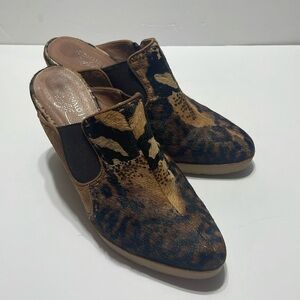 Donald J Pliner Ingrid animal print calf hair leather wedges Size 9M